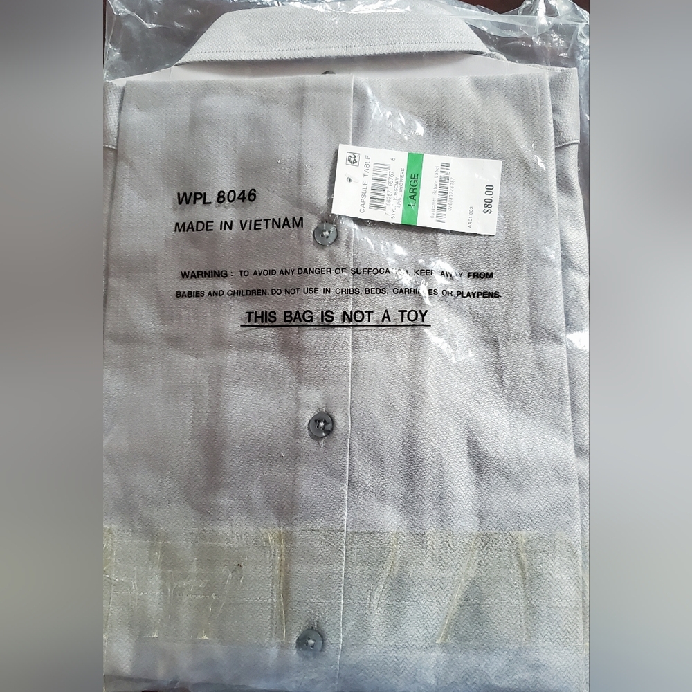 Alfani Men's Light Gray Patterned Button Down Shirt - Picture 3 of 4